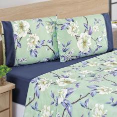 Imagem de Jogo de Lençol King Micropercal 200 Fios Naturale 4 Peças - Flower