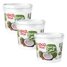 Imagem de Kit 3Uni Óleo De Coco Extra Virgem Coco Show 2,8 Litros - Copra