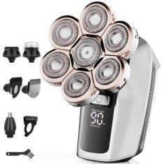 Imagem de Barbeador elétrico para cabeça careca Harmonlife 7D 5 em 1 à prova d'á