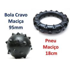 Imagem de Kit Brinquedos Pet Bola E Pneu Para Cães De Grande Porte - Produto Nac