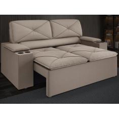 Imagem de Sofá com Porta Copos Retrátil e Reclinável Pop 1,54m Velosuede Capucci