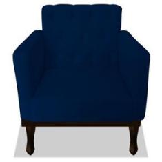 Imagem de Kit 02 Poltronas Decorativas Classic Suede  Marinho - AM Decor