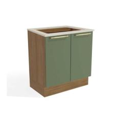 Imagem de Balcão De Cozinha Modulado Botanic M623 P/Cooktop 2 Portas C/Tampo 80C