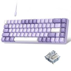 Imagem de MageGee Teclado portátil 60% mecânico para jogos, interruptor de baleia azul de troca quente, retroiluminado RGB compacto de 68 teclas, mini teclado de escritório com fio para Windows, laptop, PC, com