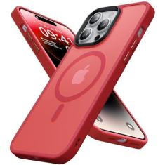 Imagem de degeca Capa para iPhone 14 Pro Max, proteção contra quedas de nível militar, compatível com MagSafe, capa protetora magnética forte à prova de choque, translúcida, fosca, rígida, macia, fina, para