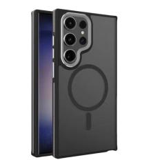 Imagem de Fosco para carga sem fio caso à prova de choque para samsung galaxy s24 s23 fe s22 plus ultra híbrido pára-choques armadura capa, preto, para s24 plus