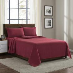 Imagem de Jogo de lençóis de flanela 100% algodão - Jogo de cama de flanela quente e aconchegante para o inverno - Roupa de cama de algodão escovado macio para o máximo conforto - Conjunto de lençóis pesados,