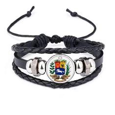 Imagem de DIYthinker Pulseira de couro trançado com emblema nacional da Cidade do Vaticano Europa