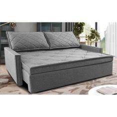 Imagem de Sofá Sem Caixa Retrátil E Reclinável 1,65M Cama Inbox Loft Linho Cinza