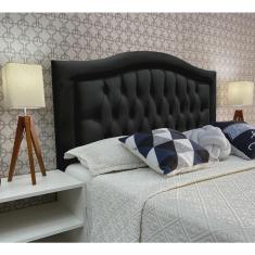 Imagem de Cabeceira King 195 Cama Box Sophia Provençal Preto Suede Com Pés rbl