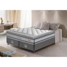 Imagem de Conjunto Cama Box King de Molas Ensacadas D33 com Pillow top Cama inBox Select 193x203x71 Cinza