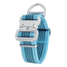 Imagem de Coleira para cães de nylon de liberação rápida de alumínio extra forte de 3,8 cm de largura, refletiva ajustável, coleira listrada de duas cores para cães de médio a GG (grande, 3,8 cm de largura,