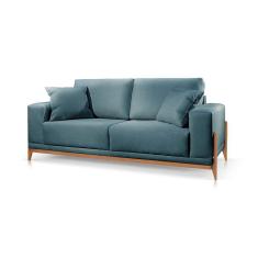 Imagem de Sofá 3 Lugares Fixo Living Bellagio Linho Azul 2,3m