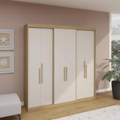 Imagem de Guarda Roupa Casal 6 Portas Lugano Cedro/Off White
