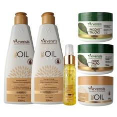 Imagem de Kit Arvensis Tec Oil 4 Itens + Mascara Reconstrução Hidratação