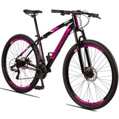 Imagem de Bicicleta Aluminum Raider 24v Aro 29 Index Preto Rosa