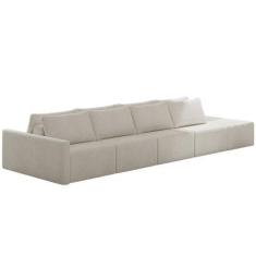 Imagem de Sofá Ilha Modular Para Sala 432cm Com Puff Dublin K01 Bouclê Bege - Ly
