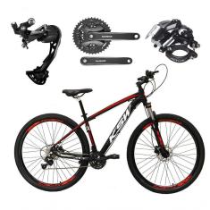 Imagem de Bicicleta Aro 29 Ksw Xlt Alívio E Altus 27v Freio Hidráulico Garfo Trava - Preto-vermelho-branco Tam.15