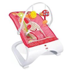 Imagem de Cadeira bebê descanso base curva vibra c som acolchoada azul - Importw