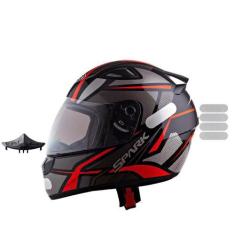 Imagem de Capacete Masculino Ebf Spider Vermelho Mais Narigueira e Adesivo Branc