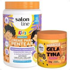 Imagem de Kit Salon Line Kids 1 Creme Para Pentear E 1 Gelatina Hidratante Marac