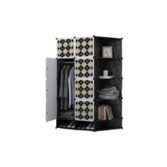 Imagem de Guarda roupa portatil com sapateira arara de roupas cabideiro modular 