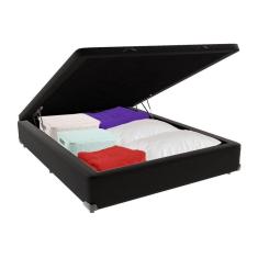 Imagem de Cama Box Baú Casal 138x188 Preto - Design Sofisticado