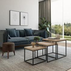 Imagem de Mesa de Centro Cubo Ambiente Principal Escritório Preto/Amadeirado