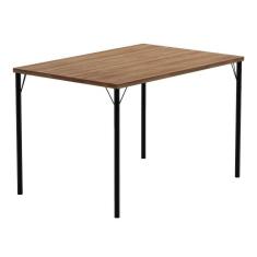 Imagem de Mesa De Sala Jantar 1586 Aço C- Tampo Madeirado 120x80cm Preto-freijo - Carraro