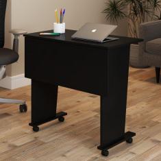 Imagem de Mesa Escrivaninha Dobrável Alpes Com Rodízio Preto - Panorama Móveis