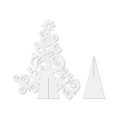 Imagem de Árvore De Natal Com Arabesco 33cmx40cm - Cria Arte Laser Branco