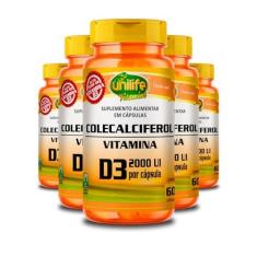 Imagem de Kit 5 Vitamina D3 2000 UI Colecalciferol Unilife 60 Cápsulas