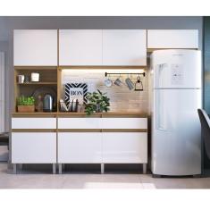 Imagem de Armário de Cozinha Completa com Balcão e Aéreo Pimenta Decibal Naturalle Branco