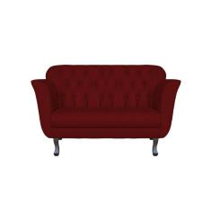 Imagem de Namoradeira Decorativa Dália Suede Marsala 2 Lugares Pés Madeira Mz Decor