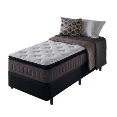 Imagem de Cama Box + Colchão Solteiro King Molas Ensacadas Visco Gel Nashville Pillow Top 96x203x67cm