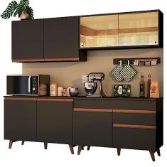 Imagem de Cozinha Completa Madesa Reims 240001 com Armário e Balcão - Preto