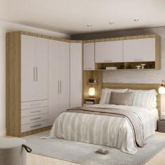 Imagem de Quarto De Canto Casal Com Guarda Roupa Aéreo E Cabeceira Paris Luciane