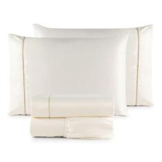 Imagem de Roupa De Cama Casal Suavit 400 Fios 03 Peças  - Borda Bordados Enxovai