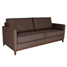 Imagem de Sofá 3 Lugares Carlo Veludo Marrom e Imbua 220 cm