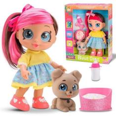 Imagem de Boneca Brave Girls Kendall Pet Com Cachorrinho E Acessórios - Bee Toys