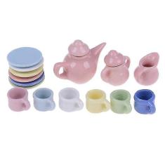 Imagem de Miniaturas Dining Ware - Conjunto de Xícara de Chá de Porcelana Para Casa de Bonecas