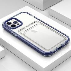 Imagem de 3 em 1 Carteira de proteção capa de telefone de silicone macio para iphone 14 13 7 8 Plus X XS 12 XR MAX 11 Pro SE 2 Capa transparente, azul, para iPhone 13