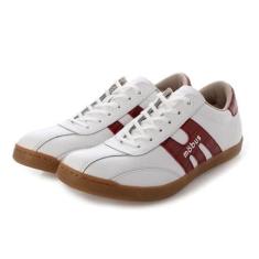 Imagem de MOBUS(モーブス) Tênis de couro unissex Munster, Branco/D.red Croco, 39 BR