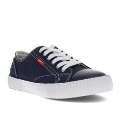 Imagem de Levi's Tênis feminino clássico esportivo com logotipo Anika C, Azul-marinho/branco, 35