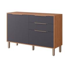 Imagem de Balcão de Cozinha Divina c/2 Gavetas e 2 Portas c/Tampo 120 cm Freijo/Titanium - MGM