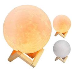 Imagem de Difusor Aromas E Umidificador Lua Cheia 3D Luminária Abajur - Guiro