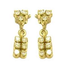 Imagem de Brinco em ouro amarelo 18k com brilhantes - 2BRB0007