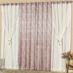 Imagem de Cortina para Varão Simples Agatha 2,00m x 1,80m Salmão - Vilela Enxovais