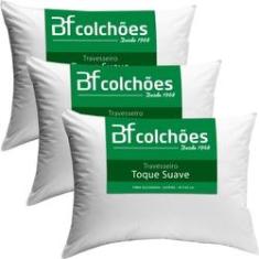 Imagem de Kit 3 Travesseiros Antialérgico de Fibra Macio Lavável 45X65 BF Colchões
