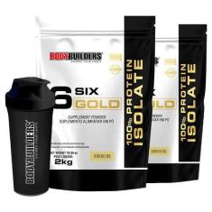 Imagem de Kit 2X Whey Isolado Six Gold 2Kg + Coqueteleira - Bodybuilders